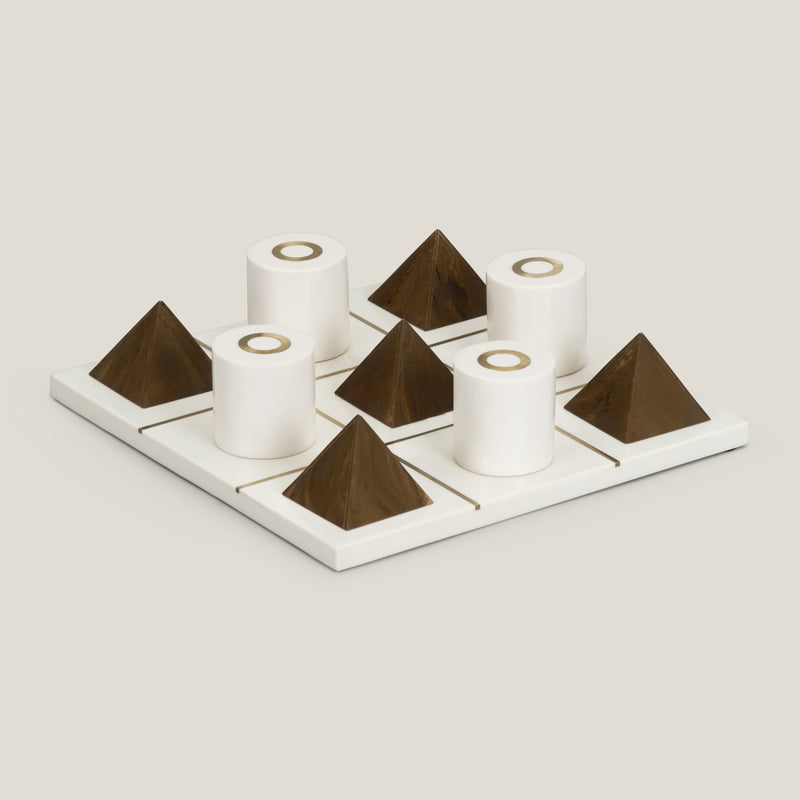 Lucite White & Brown Tic Tac Toe