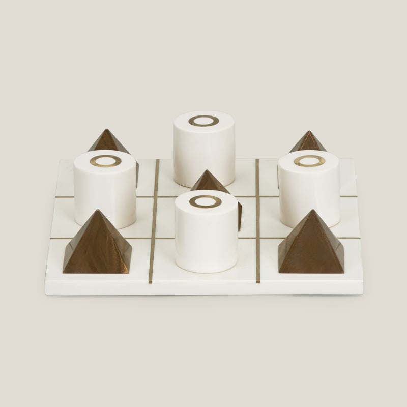 Lucite White & Brown Tic Tac Toe