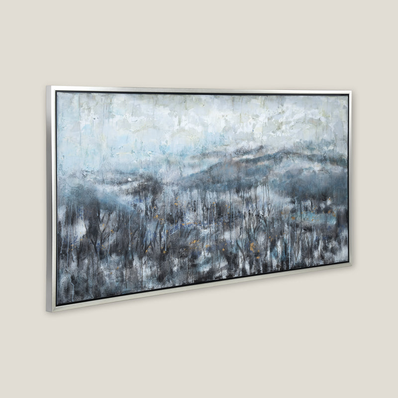 Monsoon Blue & Grey Framed Canvas