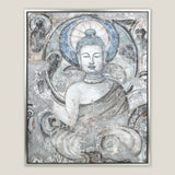 Tranquil Grey Buddha Framed Canvas