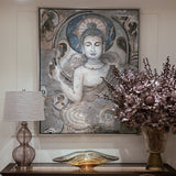 Tranquil Grey Buddha Framed Canvas