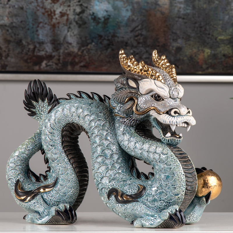 De Rosa Blue & Gold Chinese Dragon