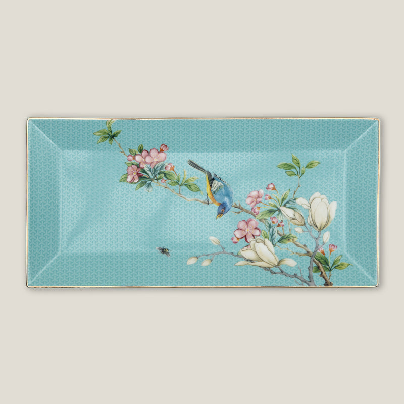 Sakura Blue Rectangular Platter