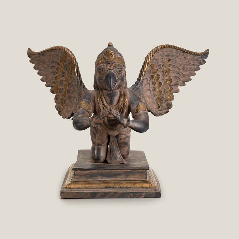 Lord Garud Antique Grey Sculpture