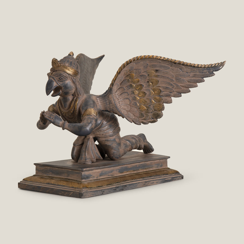 Lord Garud Antique Grey Sculpture