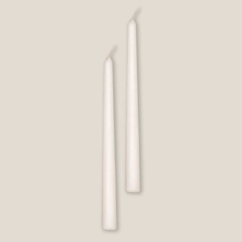 Helix White Taper Candle Set of 2