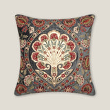 Anka Blue Emb. Cushion Cover