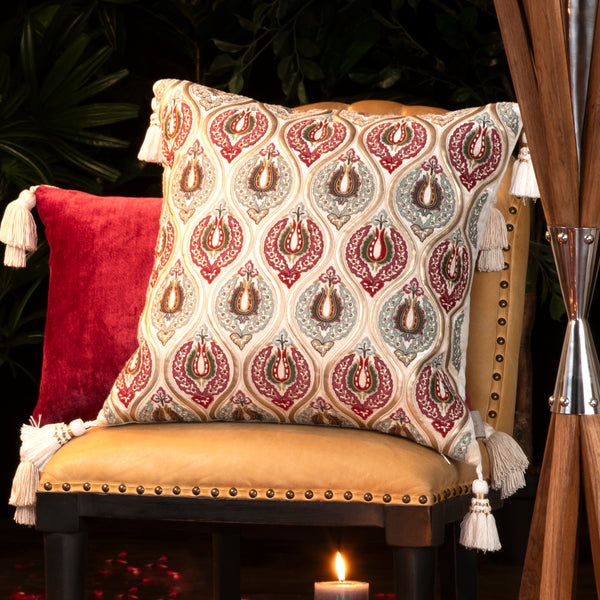 Amya Multicolor Emb. Cushion Cover