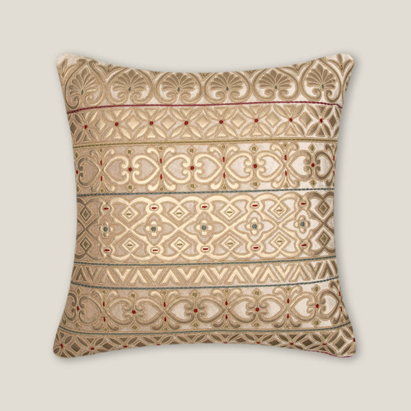 Amyra Off White & Gold Emb. Cushion Cover