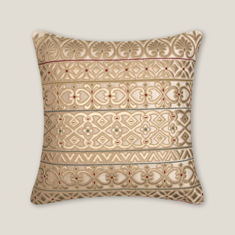 Amyra Off White & Gold Emb. Cushion Cover