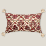 Lavani Off White & Burgundy Emb. Cushion Cover