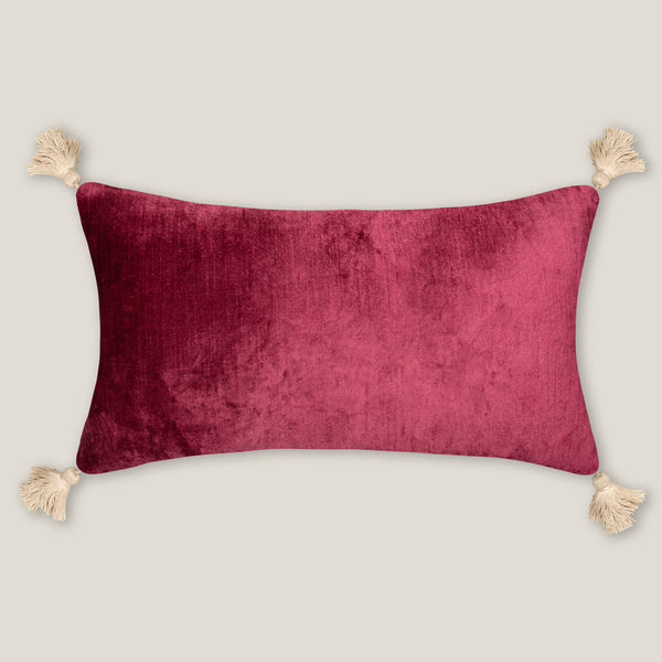 Lavani Off White & Burgundy Emb. Cushion Cover