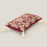 Lavani Off White & Burgundy Emb. Cushion Cover