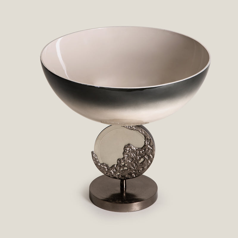 Crescent Olive Green & Aged Brass Decor Bowl L