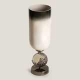 Crescent Olive Green & Aged Brass Vase