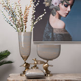 Vine Grey & Gold Vase S