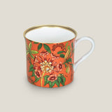 Flores Orange Bone China Mug Set of 2