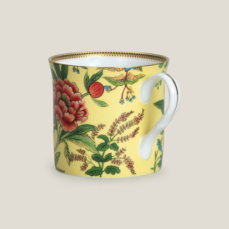 Flores Yellow Bone China Mug Set of 2