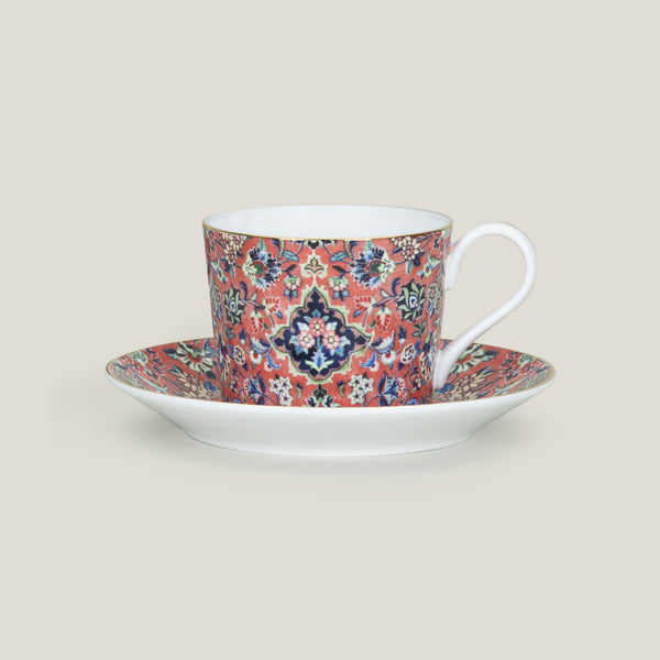 Tabriz Pink Cup & Saucer Set of 2