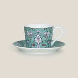 Tabriz Teal Cup & Saucer Set of 2