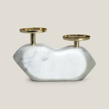 Laurel Off White & Gold Candle Holder