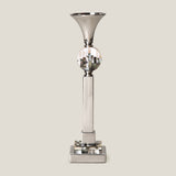 Stanza Off White Grey & Nickel Candle Holder