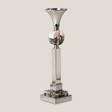 Stanza Off White Grey & Nickel Candle Holder