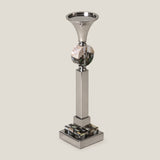 Stanza Off White Grey & Nickel Candle Holder