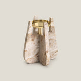 Tiara Beige Off White & Gold Candle Holder