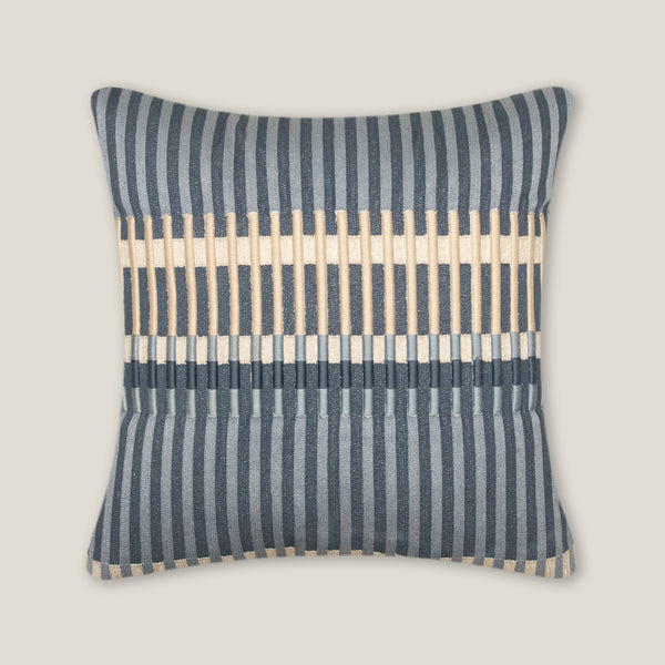 Aegean Blue Emb. Cushion Cover