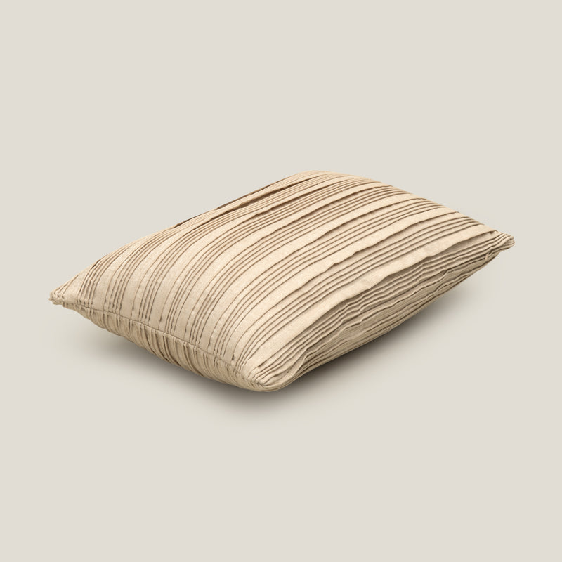 Iris Beige Pleated Cushion Cover