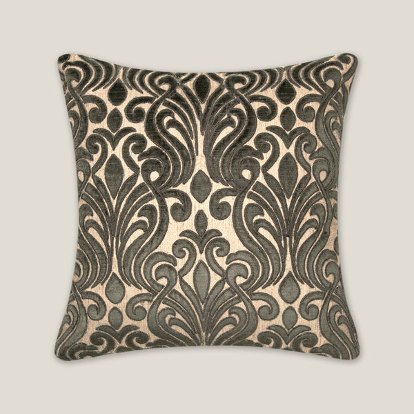 Dalia Green & Beige Emb. Cushion Cover