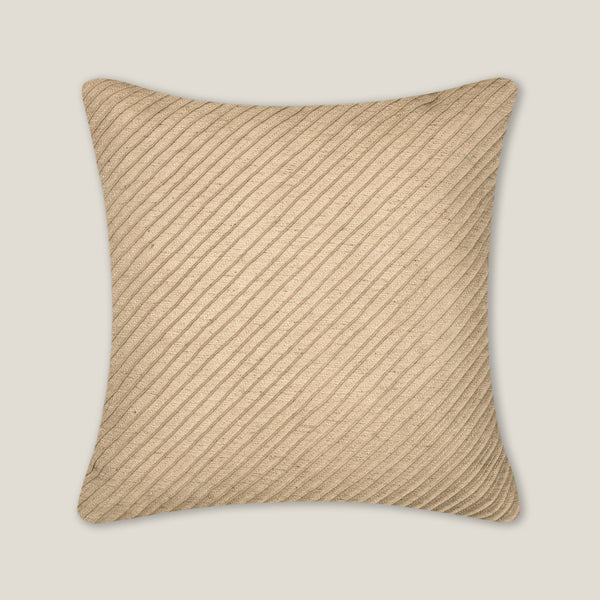 Derrick Beige Pleated Cushion Cover