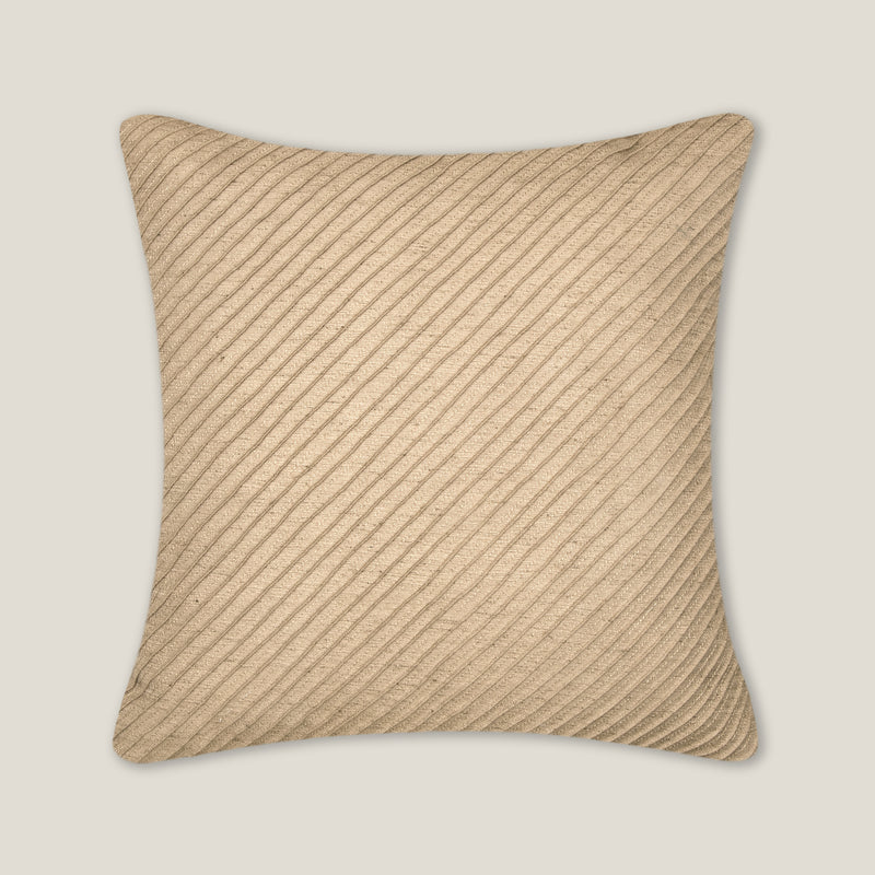 Derrick Beige Pleated Cushion Cover