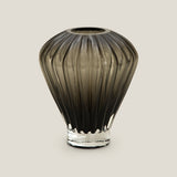 Striated Grey Glass Vase