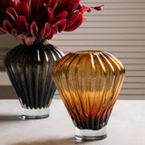 Striated Grey Glass Vase