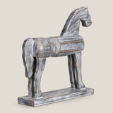 Trotter Grey & Gold Horse Sculpture