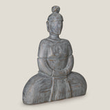 Zen Buddha Grey & Gold Sculpture