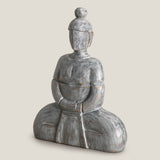 Zen Buddha Grey & Gold Sculpture