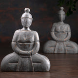 Zen Buddha Grey & Gold Sculpture