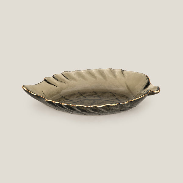 Ripple Grey Glass Platter