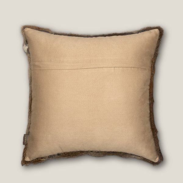 Rabbit Fur Brown Cushion Cover