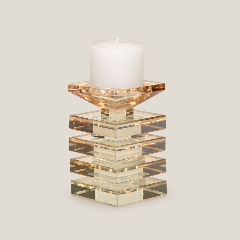 Shimmer Champagne Square Candle Holder