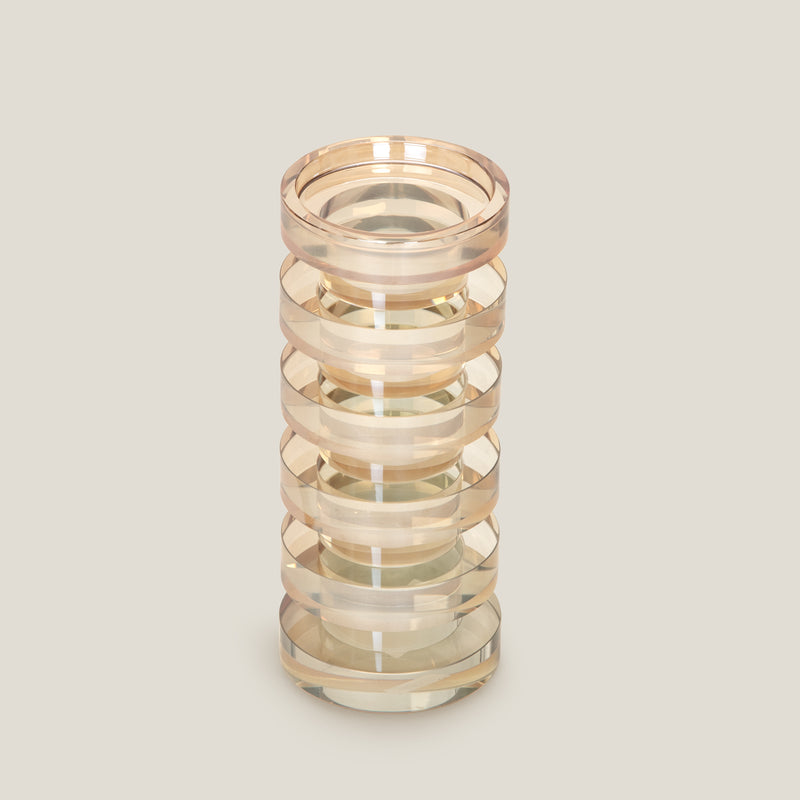 Shimmer Champagne Round Candle Holder