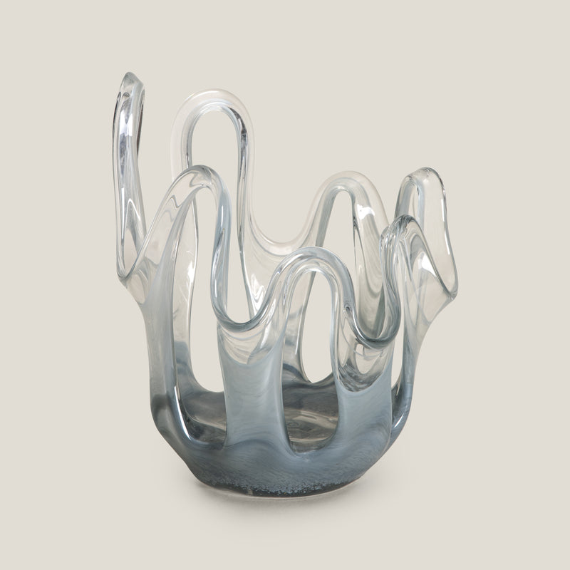 Flamme Grey Glass Hurricane