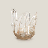 Flamme Gold Glass Hurricane