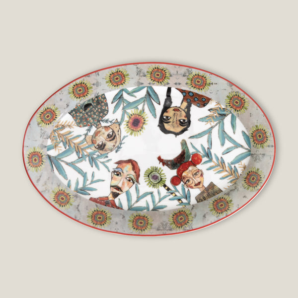 Olivia Cuzins Multicolor Oval Platter