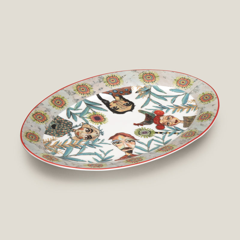 Olivia Cuzins Multicolor Oval Platter