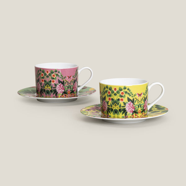 Designers Guild Yellow Cups & Saucers Set of 2