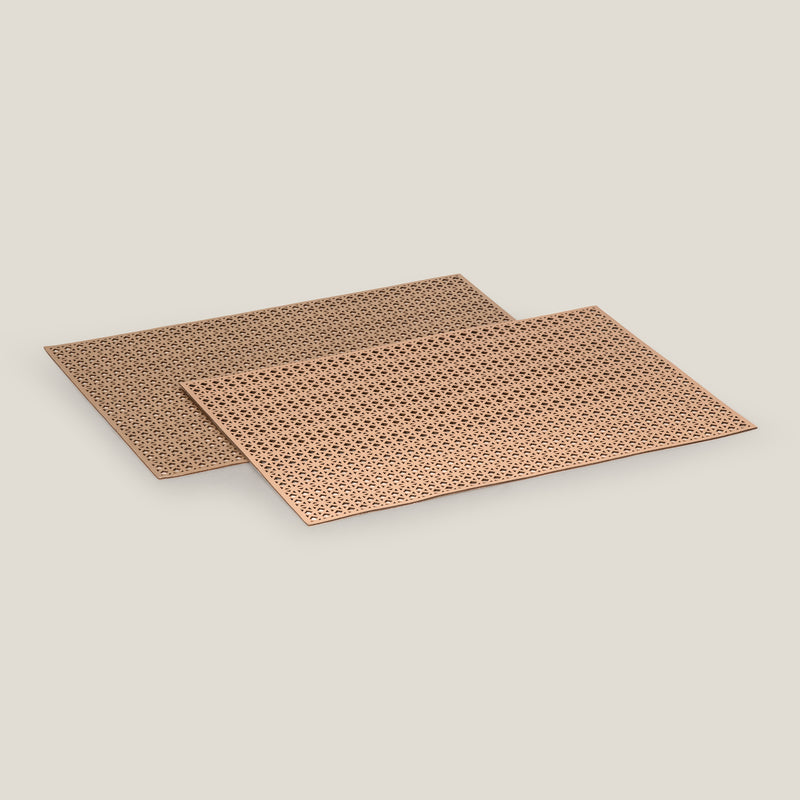 Pavel Brown & Dull Gold Reversible Placemat Set of 2